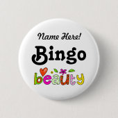Badge Rond 5 Cm Nom personnalisé Bingo Beauté Pinback personnalisé (Devant)