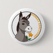 Badge Rond 5 Cm Nom Personnalisé Donkey Et Flower (Devant)