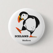 Badge Rond 5 Cm Nom personnalisé Islande (Devant)