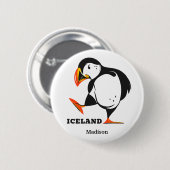 Badge Rond 5 Cm Nom personnalisé Islande (Devant & derrière)