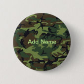 Badge Rond 5 Cm Nom personnalisé Motif camouflage vert militaire (Devant)