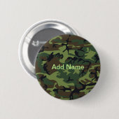 Badge Rond 5 Cm Nom personnalisé Motif camouflage vert militaire (Devant & derrière)