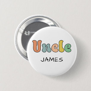Badge Rond 5 Cm Nom personnalisé Oncle Retro Cadeau Oncle person