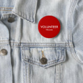 Badge Rond 5 Cm Nom personnalisé Red Volunteer (En situation)