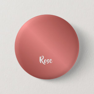 Badge Rond 5 Cm Nom personnalisé rose or