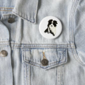 Badge Rond 5 Cm Nom personnalisé texte Bordure Collie chien animal (En situation)
