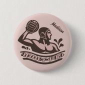 Badge Rond 5 Cm Nom personnalisé Water Polo (Devant)