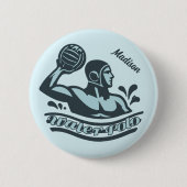 Badge Rond 5 Cm Nom personnalisé Water Polo (Devant)