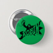 Badge Rond 5 Cm Nom Pinceau Encre Robin (Devant & derrière)