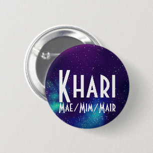 Badge Rond 5 Cm Nom ___ + Pronounounours Galaxie personnalisable