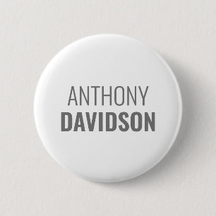 Badge Rond 5 Cm Nom propre Moderne Minimaliste Élégant Professionn