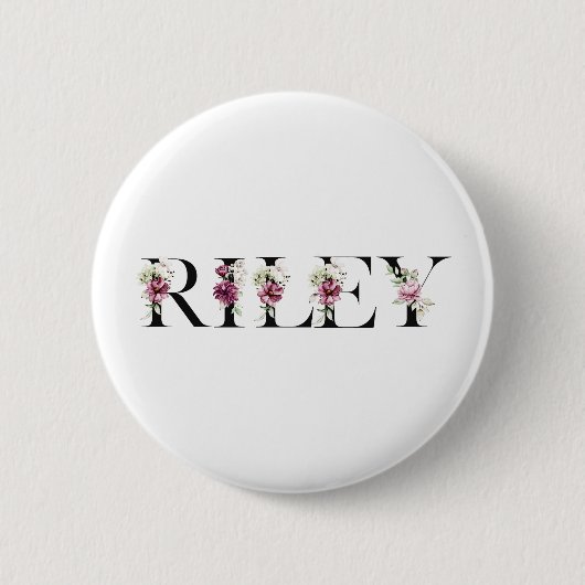 Badge Rond 5 Cm Nom Riley (Devant)