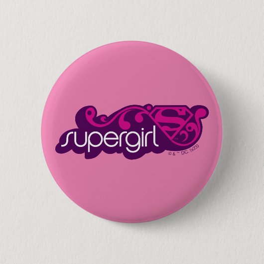 Badge Rond 5 Cm Nom Super Supergirl et Bouclier S (Devant)
