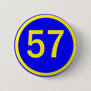 Badge Rond 5 Cm nombre, 57, en cercle
