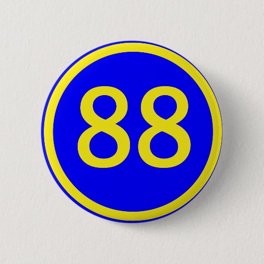 Badge Rond 5 Cm nombre, 88, en cercle (Devant)