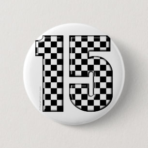 Badge Rond 5 Cm nombre checkered de l'emballage 15 automatique