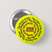 Badge Rond 5 Cm Noms de bouton de Jésus (Devant & derrière)