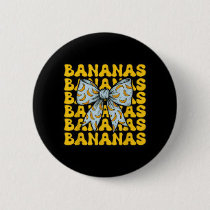 Badge Rond 5 Cm Noms de famille Bananes Rétro Coquette Bow Femmes