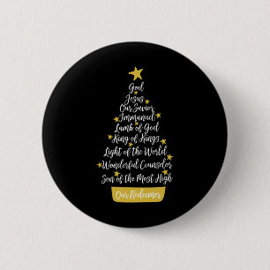 Badge Rond 5 Cm Noms De Jésus Foi Chrétienne Arbre De Noël Chri