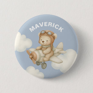 Badge Rond 5 Cm Noms personnalisés d'aventure d'ours aquarelle mig