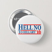 Badge Rond 5 Cm Non à Hillary '16 (Devant & derrière)