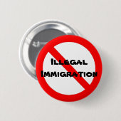 Badge Rond 5 Cm Non À L'Immigration Illégale (Devant & derrière)
