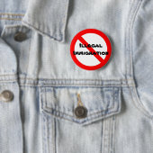 Badge Rond 5 Cm Non À L'Immigration Illégale (En situation)