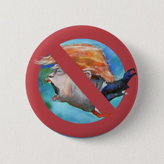 Badge Rond 5 Cm Non à TRUMP -Le chargeur inférieur (Devant)