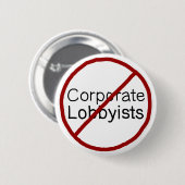 Badge Rond 5 Cm Non aux lobbyistes d'entreprise (Devant & derrière)