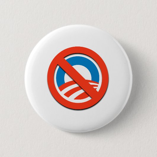 Badge Rond 5 Cm NON "O"/aucun Obama (Devant)