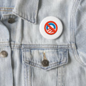 Badge Rond 5 Cm NON "O"/aucun Obama (En situation)
