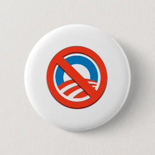 Badge Rond 5 Cm NON "O"/aucun Obama