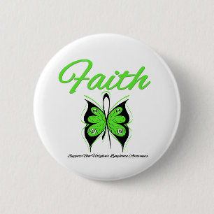 Badge Rond 5 Cm Non ruban de papillon de foi de lymphome de