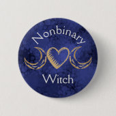 Badge Rond 5 Cm Nonbinary Witch 2 Inch Round Button (Devant)