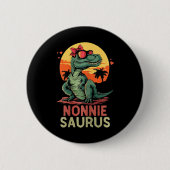 Badge Rond 5 Cm Nonniesaurus Dino Dinosaur Nonnie-saurus T-rex Fun (Devant)