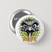 Badge Rond 5 Cm "Nope" Cute Ostrich Button (Devant & derrière)