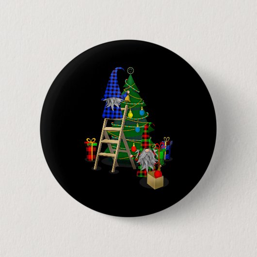 Badge Rond 5 Cm Nordic Gnomes Winter Christmas Swediomte Elves (Devant)