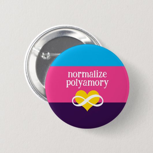 Badge Rond 5 Cm normaliser polyamory (Devant & derrière)