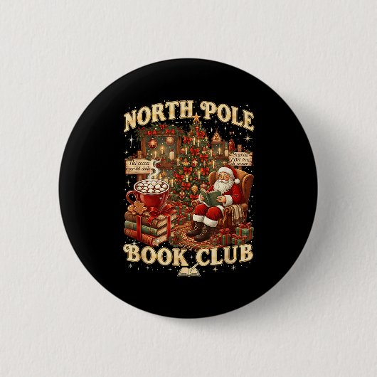 Badge Rond 5 Cm North Le Book Club Cozy Christmas Reading Gift  (Devant)