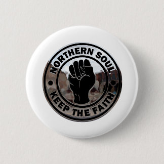 Badge Rond 5 Cm northern soul chrome and black
