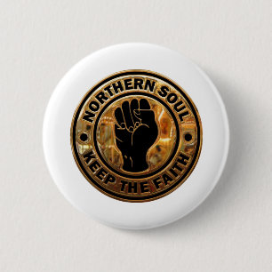 Badge Rond 5 Cm northern soul gold black