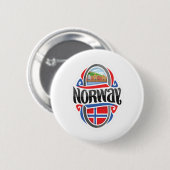 Badge Rond 5 Cm Norvège (Devant & derrière)