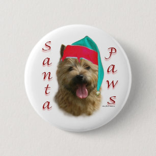 Badge Rond 5 Cm Norwich Terrier Père Noël Paws