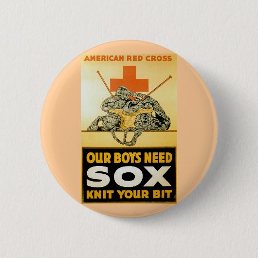 Badge Rond 5 Cm Nos Garçons Ont Besoin De Sox ~ Knit Your Bit (Devant)