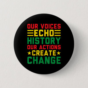 Badge Rond 5 Cm Nos voix font écho à l'histoire Nos actions Mois d