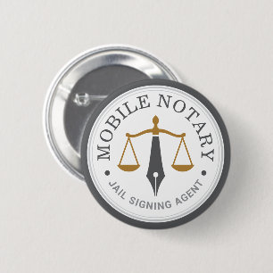Badge Rond 5 Cm Notaire Mobile Personnalisé Signature Légal Gris O