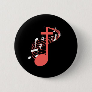Badge Rond 5 Cm Note Cross Clef Church Choir Choral Music Chorus G