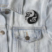 Badge Rond 5 Cm note de clavardage de la musique yin yang (En situation)