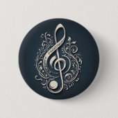 Badge Rond 5 Cm Note de clic de musique (Devant)