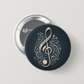 Badge Rond 5 Cm Note de clic de musique (Devant & derrière)